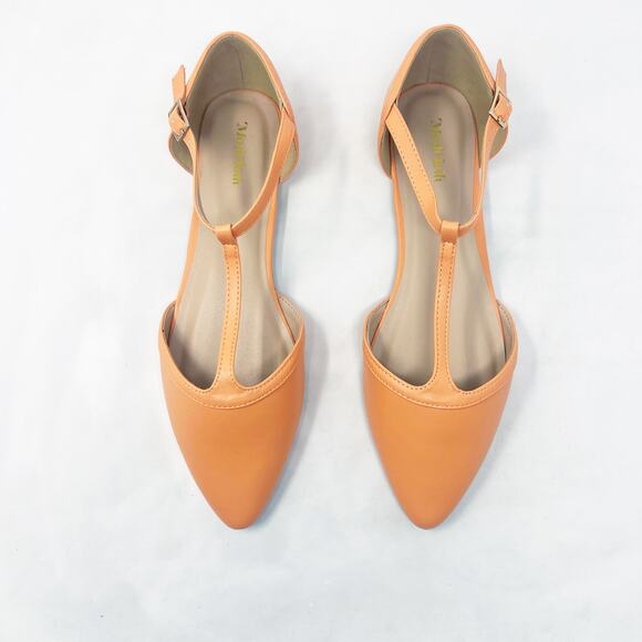[ModCloth] Turn Back Prime T-Strap Retro Pointed Toe Vegan Ballet Flats Size 11 - Picture 3 of 11
